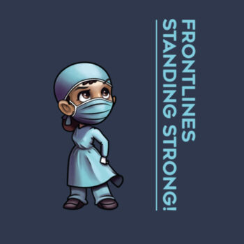 "Frontlines Stand Strong" Women's T-Shirt (Female Nurse) Design